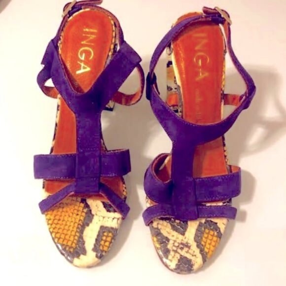 New INGA Savits Designer Italy Rare Snakeskin Slingback Sandal 6 MSRP $1790 - Picture 5 of 12